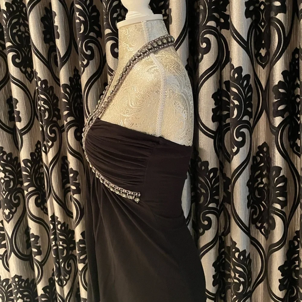 Sky Black Halter Top with Embellished Detail Small - Picture 3 of 11